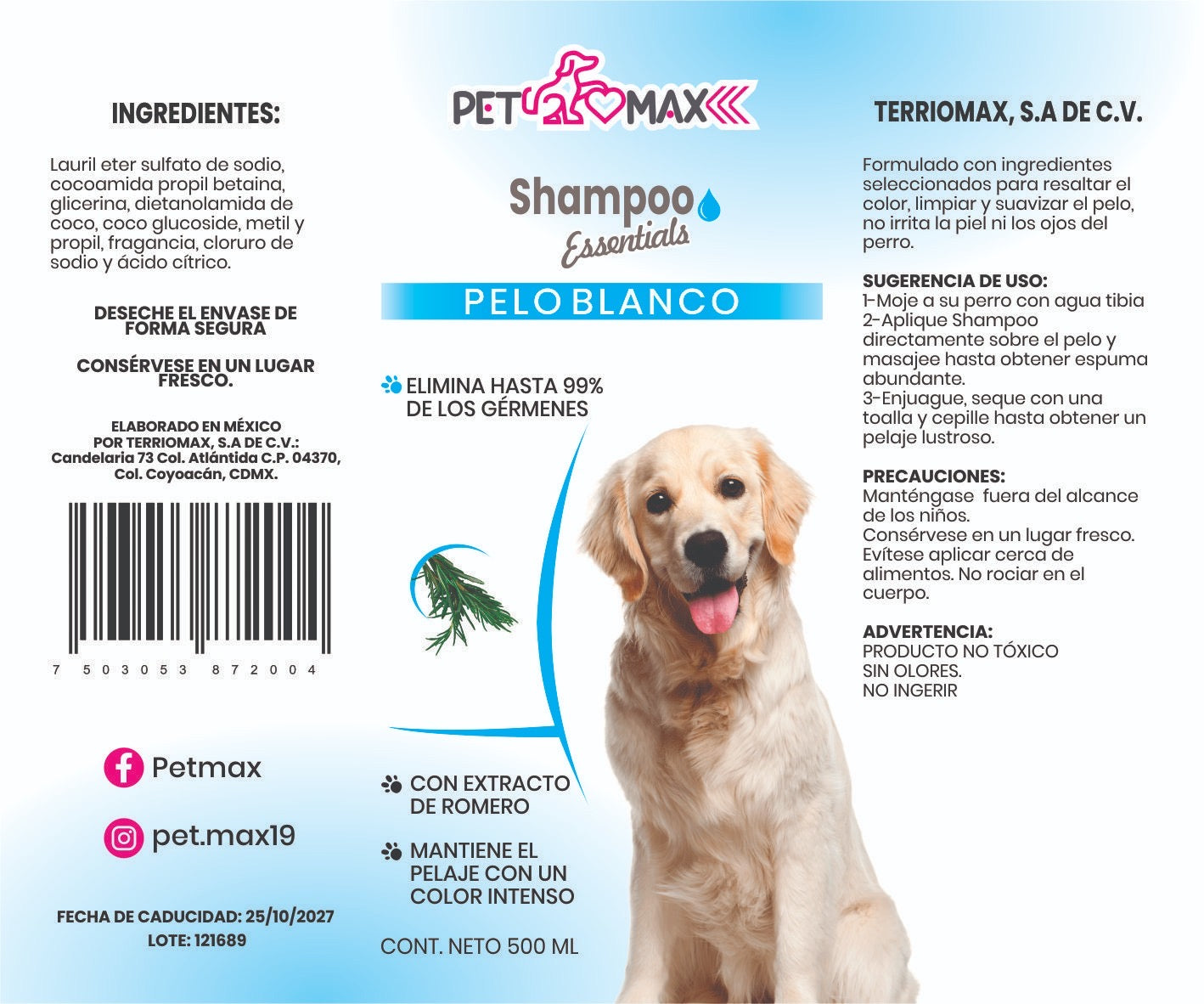 SHAMPO ESSENTIALS PELO BLANCO