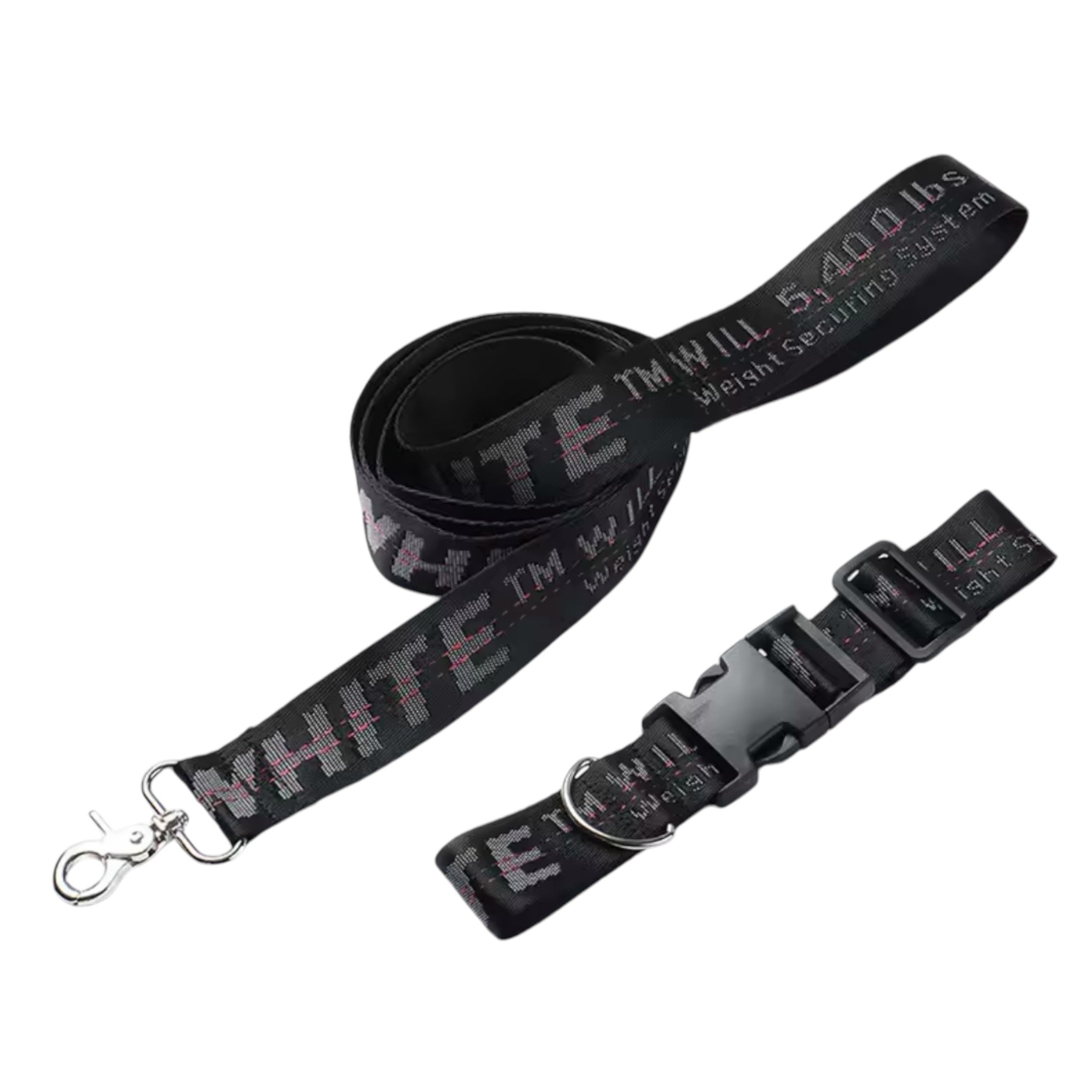 CORREA Y COLLAR PARA PERRO OFF WHITE