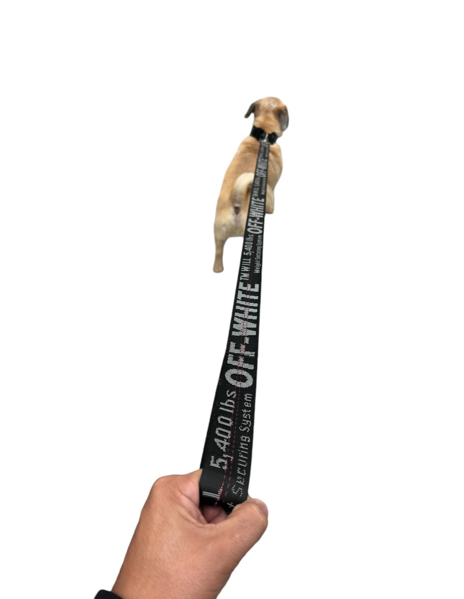 CORREA Y COLLAR PARA PERRO OFF WHITE