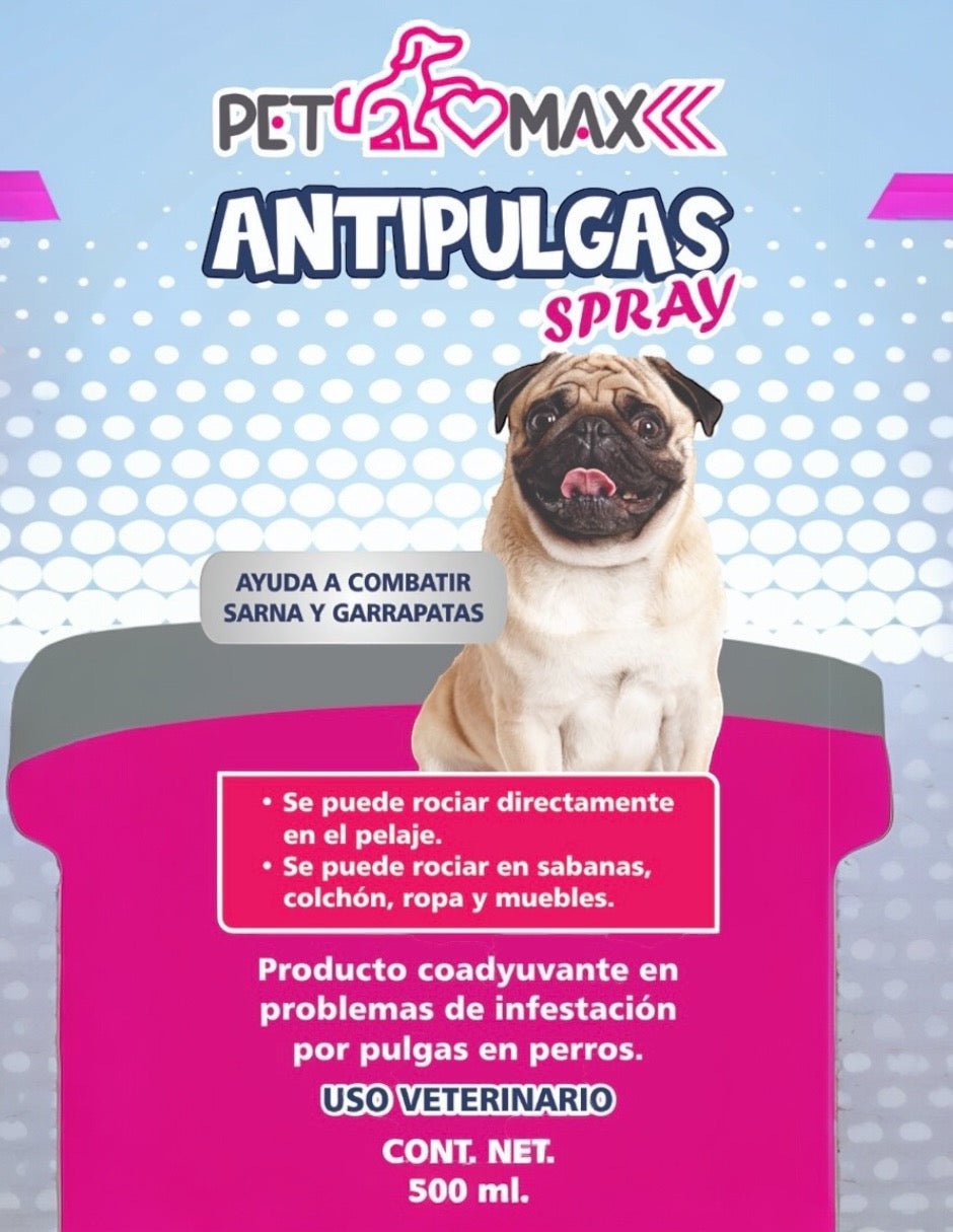 SPRAY ANTI PULGAS Y GARRAPATAS PREVIENE Y ATACA LA SARNA 500 ML