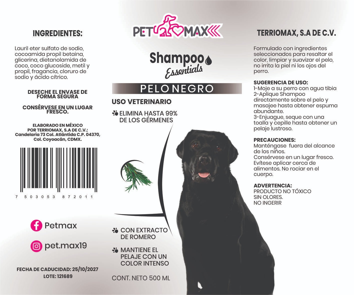 SHAMPO ESSENTIALS PELO NEGRO